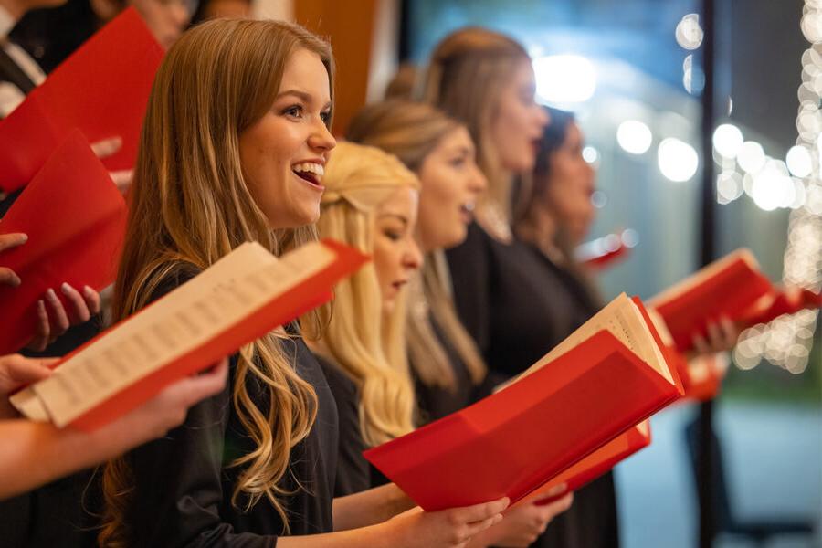 voice performance students singing in a choir